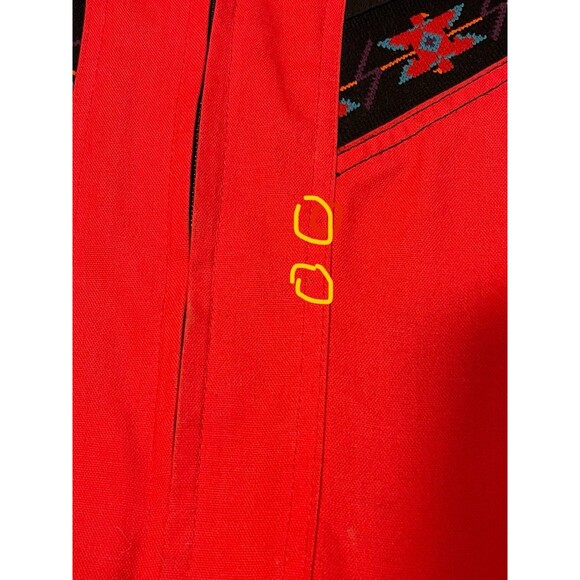 Vintage Canyon Guide Outfitters Bomber Jacket Mens L Aztec Blanket Lined Red - Picture 16 of 16